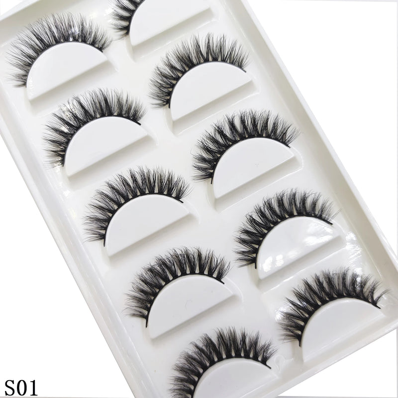 32 Style 5 Pairs Eyelash 3D Natural Mink False Eyelashes Makeup Fake Eye Lashes Faux Cilios Make Up Beauty Tools Wholesale